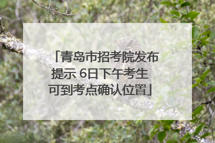 青岛市招考院发布提示 6日下午考生可到考点确认位置
