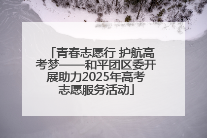 青春志愿行 护航高考梦——和平团区委开展助力2025年高考志愿服务活动