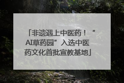 非遗遇上中医药！“AI草药园”入选中医药文化首批宣教基地