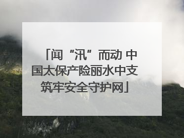 闻“汛”而动 中国太保产险丽水中支筑牢安全守护网