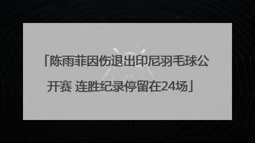 陈雨菲因伤退出印尼羽毛球公开赛 连胜纪录停留在24场