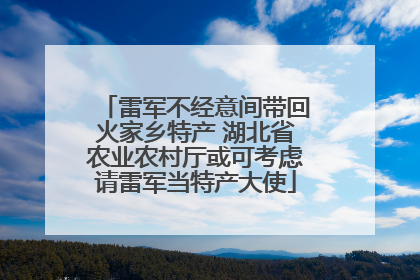 雷军不经意间带回火家乡特产 湖北省农业农村厅或可考虑请雷军当特产大使