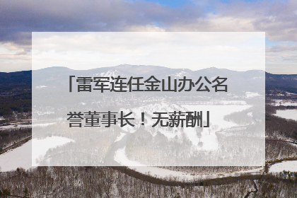 雷军连任金山办公名誉董事长！无薪酬
