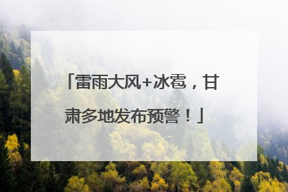 雷雨大风+冰雹，甘肃多地发布预警！