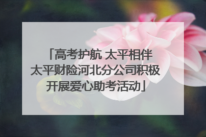 高考护航 太平相伴 太平财险河北分公司积极开展爱心助考活动