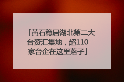 黄石稳居湖北第二大台资汇集地，超110家台企在这里落子