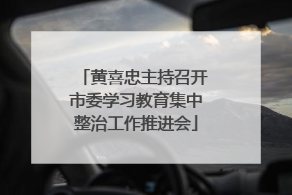 黄喜忠主持召开市委学习教育集中整治工作推进会