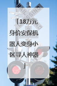 18万元身价安保机器人变身小区寻人神器