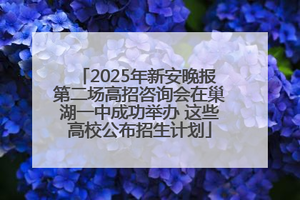 2025年新安晚报第二场高招咨询会在巢湖一中成功举办 这些高校公布招生计划