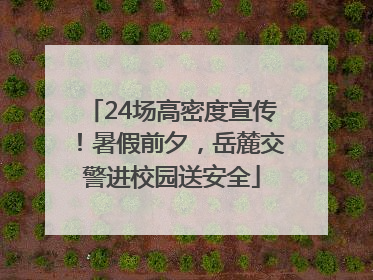 24场高密度宣传！暑假前夕，岳麓交警进校园送安全