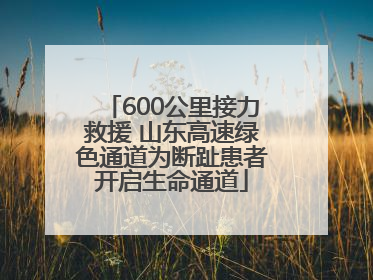 600公里接力救援 山东高速绿色通道为断趾患者开启生命通道