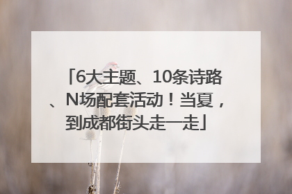6大主题、10条诗路、N场配套活动！当夏，到成都街头走一走