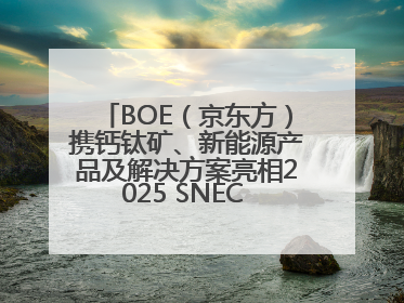 BOE（京东方）携钙钛矿、新能源产品及解决方案亮相2025 SNEC 科技创新赋能行业绿色发展